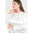thumbnail image 4 of Blusa Satinada Roman Fashion con Lazo Talla Extra 5101 Blanco, 4 of 6