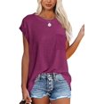 thumbnail image 1 of Blusas casuales de verano para mujer, camisetas de manga corta de gran tamaño, blusas holgadas, 1 of 5