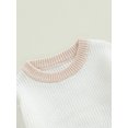 thumbnail image 6 of FEORJGP Little Boys Girls Knit Sweaters 0 3M 6M 9M 12M 18M 2T 3T 4T Toddler Baby Cute Long Sleeve Pullovers Round Neck Sweatshirts Contrast Color Chunashion Cozy Warm Clothes for Fall Winter, 6 of 7