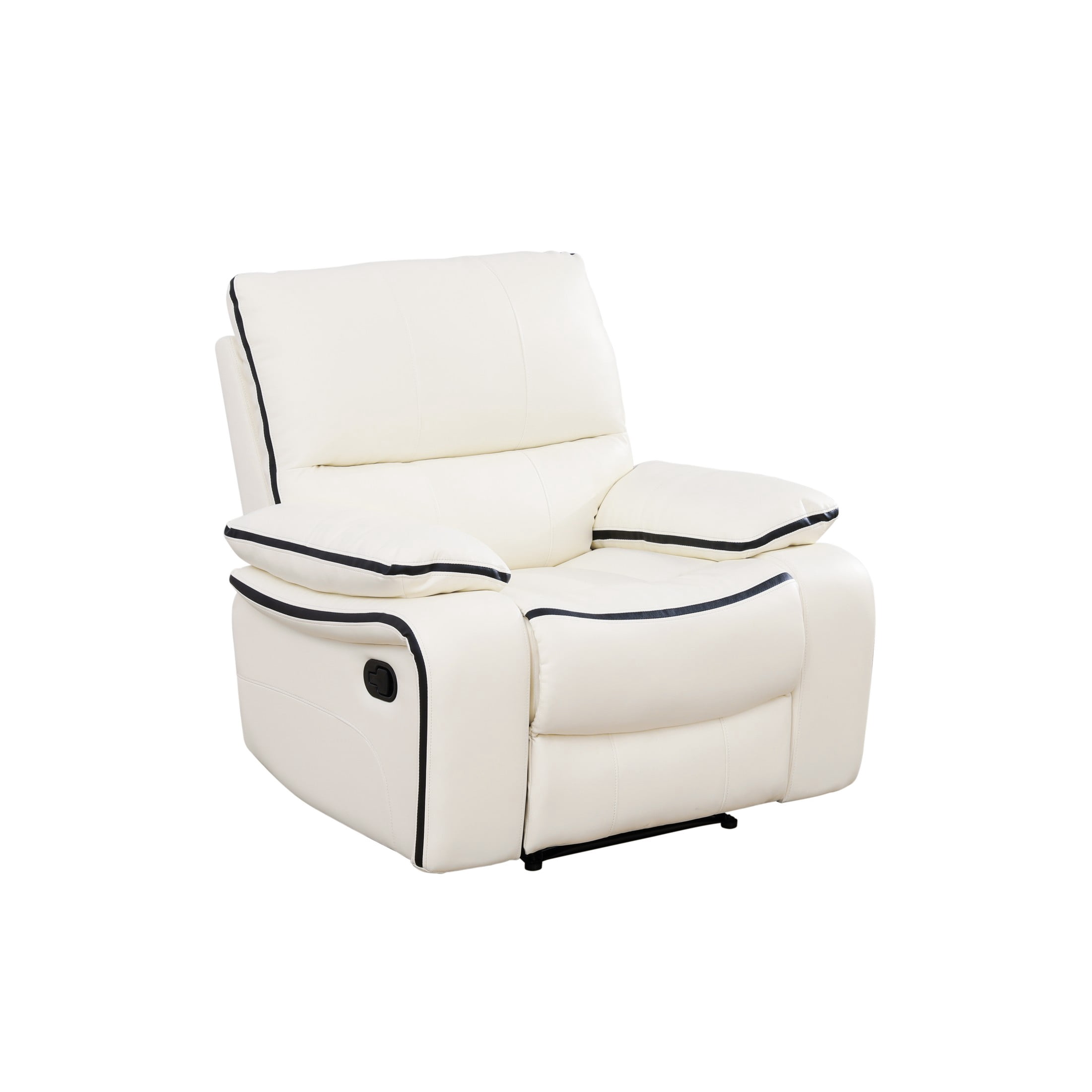 Aukfa 41" Manual Recliner Sofa Chair for Living Room, Home Theater Reclining, Leather, White