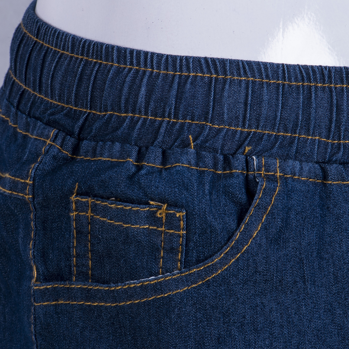 Puloru New Fashion Women Denim Skinny Cut Pencil Pants High Waist Stretch Jeans Trousers Slim drawstring bloomers jeans - image 5 of 5