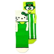 Hello Kitty & Friends Women's St. Patrick's Day Magnetic Arms Mid-Crew Socks, 1-Pack, Size 4-10