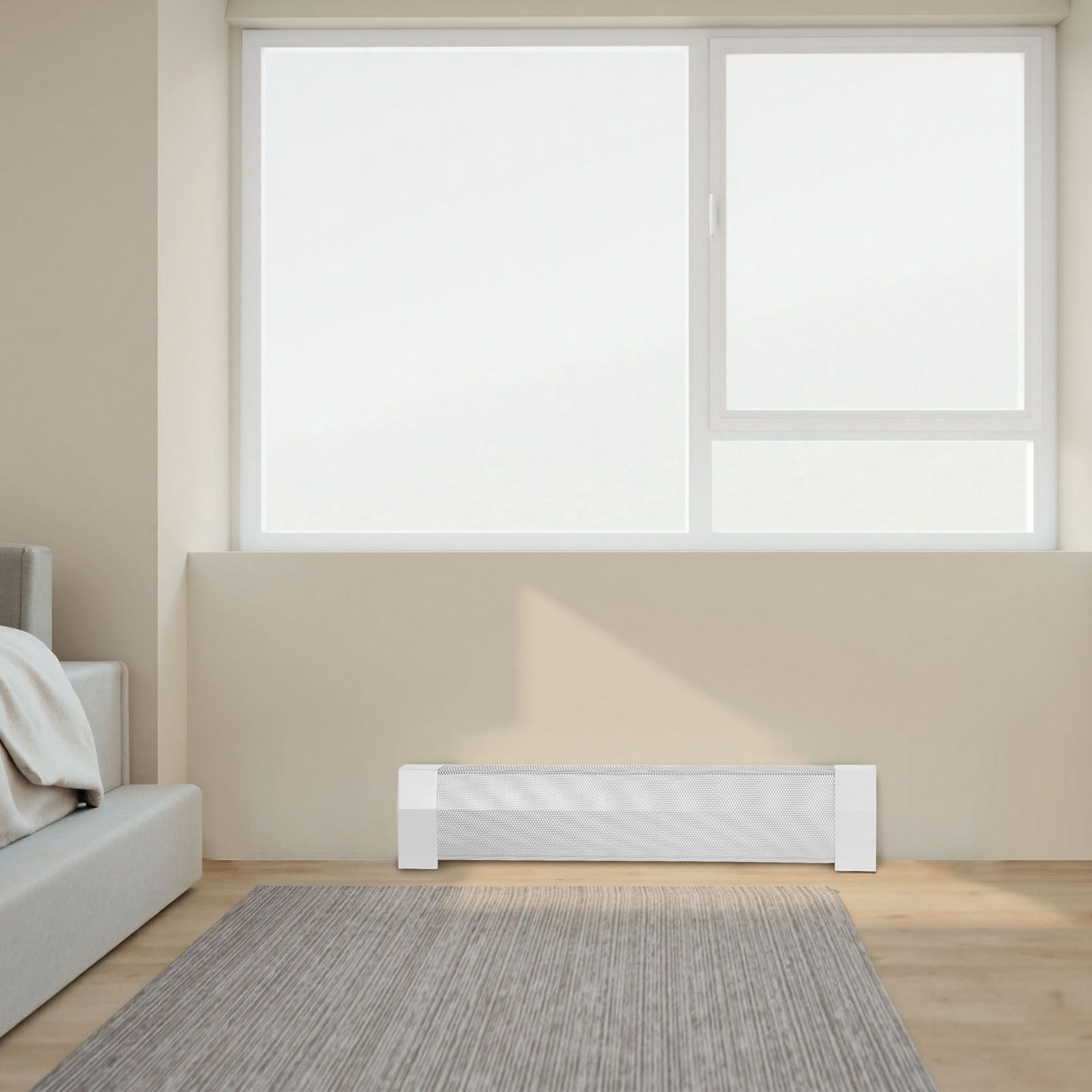 Baseboard Heater Cover 3ft Powder-Coated Steel for Home Living Room Bedroom