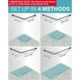 thumbnail image 2 of Corner Shower Curtain Rod, [24"-53"] x [24"-53"] Adjustable L Shaped Shower Rod No-Sagging 304 Stainless 90 Degree Curved Curtain Rod for Bathroom Bathtub with 12 Ring Hooks & Ceiling Support, 2 of 8