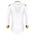 thumbnail image 4 of LiiYii Mens Shiny Rhinestones Modern Jazz Latin Dance Costume Long Sleeve Fitness Tango Salsa Chacha White XXL, 4 of 7