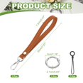 thumbnail image 2 of Uxcell Wristlet Strap PU Leather Keychain Wristlet Lanyard Hand Strap Replacement, Fit for Purse Clutch Silver/Mustard, 2 of 7