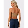 thumbnail image 3 of Unique Bargains Women's Retro Floral Print Cami Lace Sleeveless Crop Top S Brown, 3 of 6