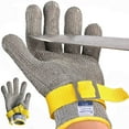 thumbnail image 1 of HAHDAXIA Niveau 9 Gant Résistant aux Coupures de Qualité Alimentaire, Gant en Maille d'Acier Inoxydable en Métal Couteau Gant de Coupe pour Boucher Découpe de Viande Écaillement d'Huître Mandoline de Cuisine Chef Tranchage Filet de Poisson (X-Lar, 1 of 7