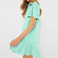 thumbnail image 4 of YFELWZ Robe à Manches Courtes pour Femme Grande Taille avec Ourlet à Volants, Robe Midi Fluide d'Été Décontractée avec Vert Menthe Vintage TG, 4 of 9