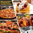 thumbnail image 4 of HLONK 2 Pcs 13.7"15" Stainless Steel Roasting Pans with Handles  Baking Pan for Oven with 2 Pcs Flat Racks  Heavy Duty  Dishwasher Safe Rectangular Lasagna Pan with Handles for Tu, 4 of 7