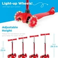 thumbnail image 2 of WYDK Kids Mini Kick Scooter Toy w/ Light-Up Wheels, Height Adjustable T-Bar, Foot Break - Red, 2 of 14