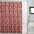 thumbnail image 5 of 13 PC Christmas Shower Curtain Set with Metal Roller Hooks Dobby Printed Holiday Bathoom Décor - Red Poinsettia, 5 of 5