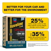 Chevron Havoline Lifelong 0W-20 Full Synthetic Motor Oil, 6 Quarts (Smart Change Box)