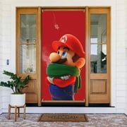 Super Mario Door Cover Decorated Banner Tapestry Home Decoration Holiday Party Supplies Door Banner Porch Sign Banner 72.8 x 35.4 Inch