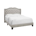 thumbnail image 2 of Home Design Aden King Upholstered Panel Bed Frame with Wingback Headboard, Button Tufted, Warm Gray, Easy Assembly, for Adult Bedroom, 2 of 7