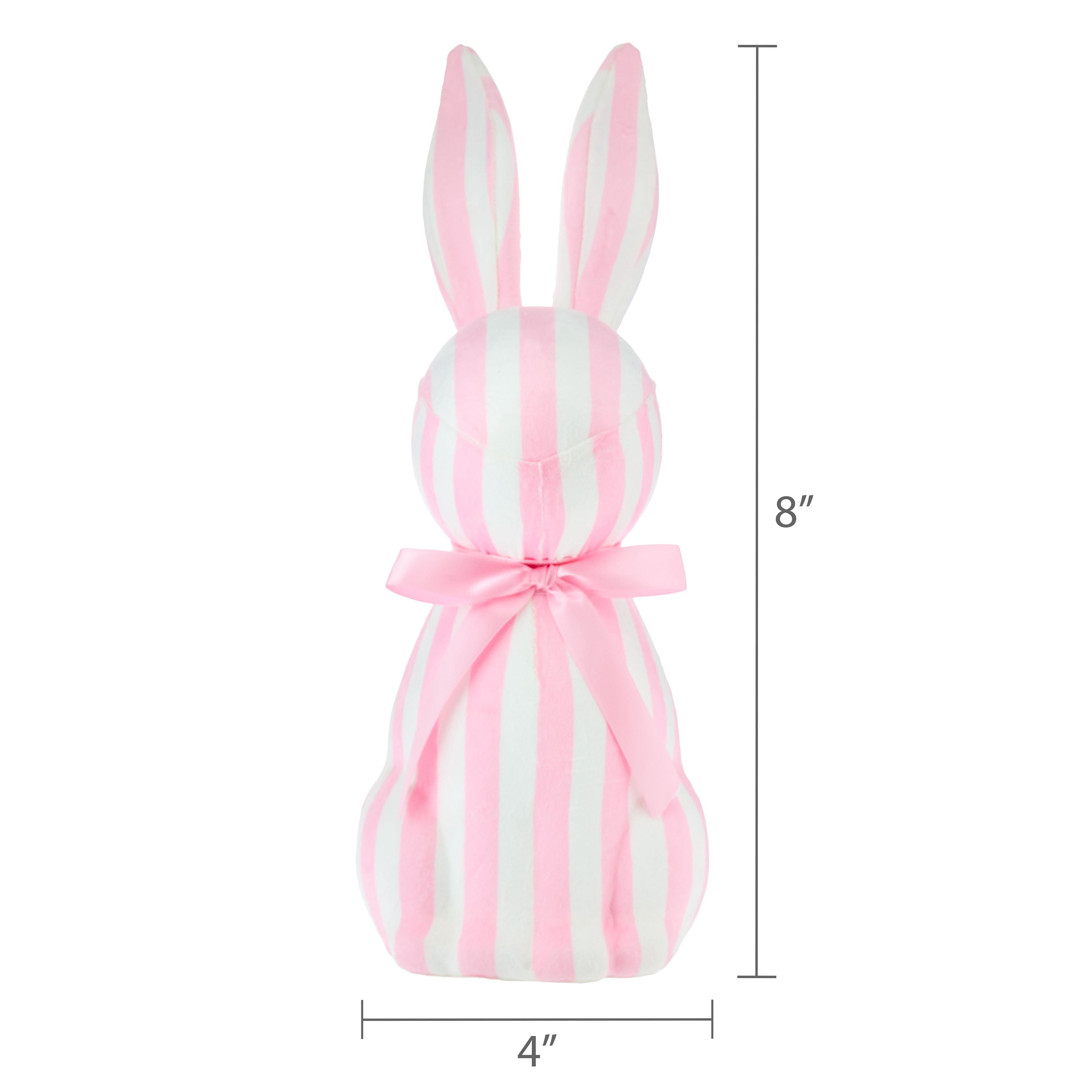 Striped Bunny Tabletop Decoration, Pink and White, 16", Easter by Way To Celebrate