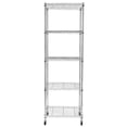 thumbnail image 2 of Clerance! 5 Tier Steel Wire Shelving Unit on Wheels,Chrome Shelves for Garage Kitchen Living Room,Heavy Duty Shelving Rack, 23.2 x 13.8 x 72 inch (L x W x H), 2 of 7