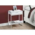 thumbnail image 2 of Contemporary Home Living 23.75" Glossy White and Silver Contemporary Rectangular Side Accent Table, 2 of 4