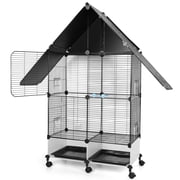 Btidfty Bird Cage with Rolling Stand House Shape Bird Cage Large 2 Tier Bird Cage with Lock Bird Villa for Parakeets Parrot Cockatiels