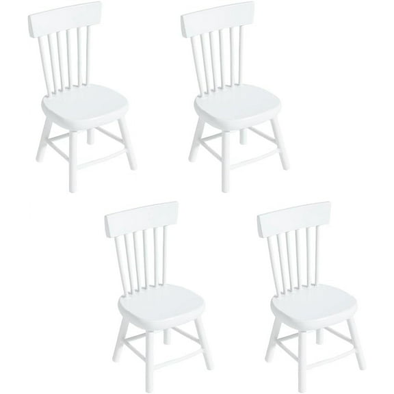 4pcs Dollhouse Furniture Chairs 1/12 Miniature Chairs Mini Wood Chair Tiny Furniture Model Chair for Wedding Christmas Dollhouse Dinning Room Home Decor otogray Props 1.5x1.6x3.3inch 4pcs