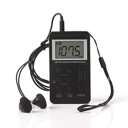 Pocket Radio,Portable Headset Radios,Mini Digital/FM Stereo Radio with Headphone,Rechargeable Battery LCD Display for Walking/Running,Radio Support Micro USB