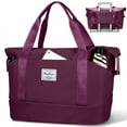 thumbnail image 3 of Gynky Travel Duffel Bag for Women Men Waterproof Carry On Expandable Duffle Tote Shoulder Weekender Overnight Bags w/ 3 Front Pocket/Wet Dry Pocket/Trolley Sleeve, Sport Dance Gym Luggage, Fuchsia, 3 of 11