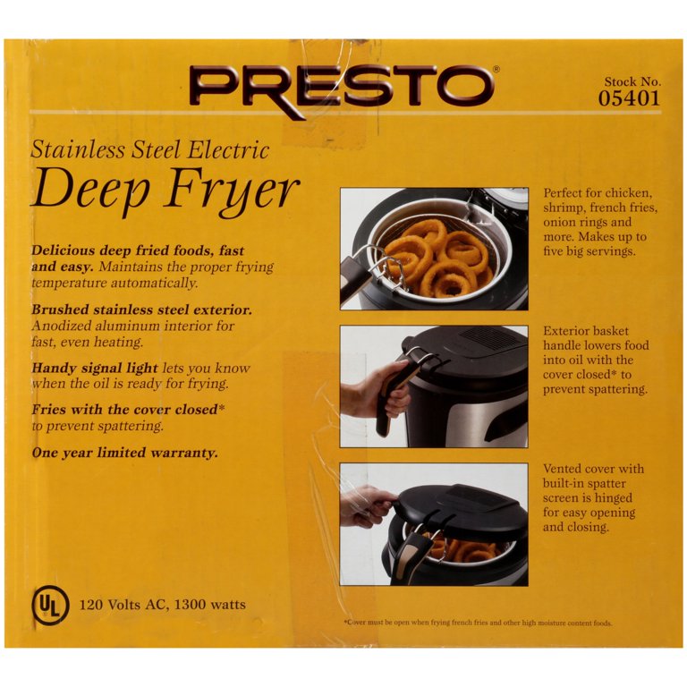  Presto 05471 1000-Watt 1-Liter Stainless-Steel Electric Deep  Fryer: Home & Kitchen