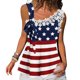 thumbnail image 4 of Moda Mujer Causal Sólido Impresión Blusa Encaje Vendaje Sin mangas Camiseta Verano Tops Fridja  gh2624, 4 of 5