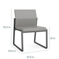 thumbnail image 6 of Lesro Gansett Steel and Fabric Waiting Room Armless Guest Chair in Charcoal/Adler Nocturnal, 6 of 7