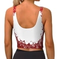 thumbnail image 4 of Goofa Winter Christmas Snowflake Printed Sports Bras for Women, High Impact Running Bra Workout Crop Tank Tops Longline Sports Bra Push up-X-Large, 4 of 9