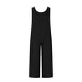 thumbnail image 6 of Htigea One Piece Jumpsuits for Women Casual Sleeveless Spaghetti Strap Rompers Summer Overalls Beach Vacation Outfits 2025 Black,L, 6 of 8