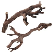 OFFIGAM 2Pcs Terrarium Wood Decor for Reptile Habitat Natural Light Brown Branches