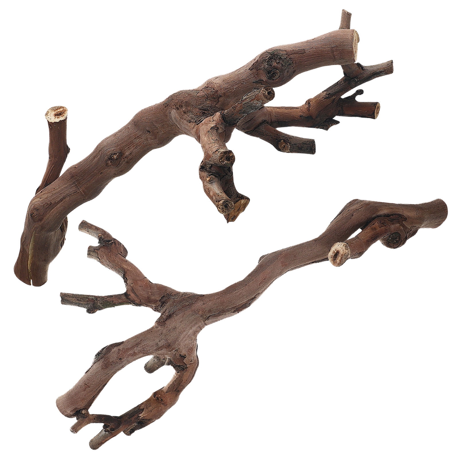 OFFIGAM 2Pcs Terrarium Wood Decor for Reptile Habitat Natural Light Brown Branches