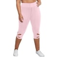 thumbnail image 3 of Drovellove Women's Plus Size Casual Capri Leggings with Elastic Waist - Soft Stretch Pull On Pants for Work, Weekend Errands, or a Night Out, 3 of 6