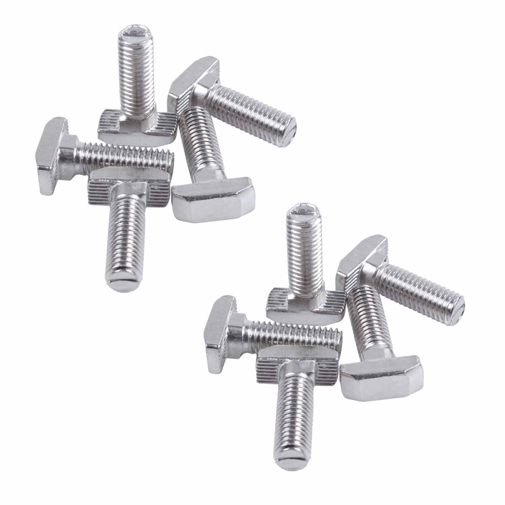 M8 Thread TSlot Dropin Stud Sliding Screw Bolt Silver Tone 10Pcs