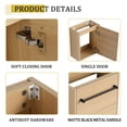 thumbnail image 6 of Gzxs 16" Small Bathroom Vanity Set with Ceramic Sink, Wall Mounted Floating Cabinet W/ Soft-Close Door and Matte Black Metal Handle, Light Oak (Faucet Not Included), 6 of 10