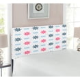 thumbnail image 2 of Ships Wheel Headboard, Ship Helm Steering Wheel Abstract Waves Pattern Vintage Doodle Style Illustration, Upholstered Decorative Metal Bed Headboard with Memory Foam, Twin Size, Red Blue, by Ambesonne, 2 of 4