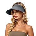 thumbnail image 5 of HONHUZH Summer Hats Womens Foldable Golf Sun Visor Hat UPF 50 Wide Brim Adjustable Summer Beach Cap, 5 of 6