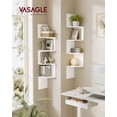 thumbnail image 2 of VASAGLE Set of 2, Corner Shelves Wall Mount, 4-Tier Floating Corner Bookshelves, Plant Shelves for Bedroom, Living Room, Bathroom, Home Office, Cloud White, 2 of 5