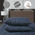 thumbnail image 4 of Quilt Set King Size Navy Blue, Classic Geometric Diamond Stitched Pattern, Pre-Washed Ultra Soft Lightweight Quilted Bedspread Coverlet for All Season, 4 of 4