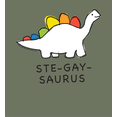 thumbnail image 2 of Pride Ste-Gay-Saurus Adult Olive Long Sleeve Hoodie-Large, 2 of 3