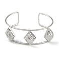 thumbnail image 2 of Non-304 Stainless Steel Wide Textured Open Cuff Bangles Rhombus 2-1/2~2-3/4 inch(6.5~7cm)x1-7/8 inch(4.7cm), 2 of 3