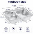 thumbnail image 2 of Nicole Fantini's Disposable Aluminum 8 1/2" x 6 3/8" Three Compartment Oblong Foil Tray with Aluminum Lid | Best Take-out Container: 10 Sets, 2 of 6