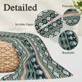 thumbnail image 3 of Dark Green Boho Striped Throw Pillow Cover 20 x 26 Inch Decorative Pillow Cover Southwestern Ethnic Tribe Vintage Lumbar Pillowcase Seasonal Rectangle Cushion Case for Couch Sofa Bed Living Room, 3 of 9