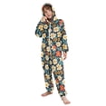 thumbnail image 5 of White Flower Pattern One Piece Pajamas Soft Jumpsuit Cozy Sleep and Play Romper Zipper and Pockets 5T-6T, 5 of 8