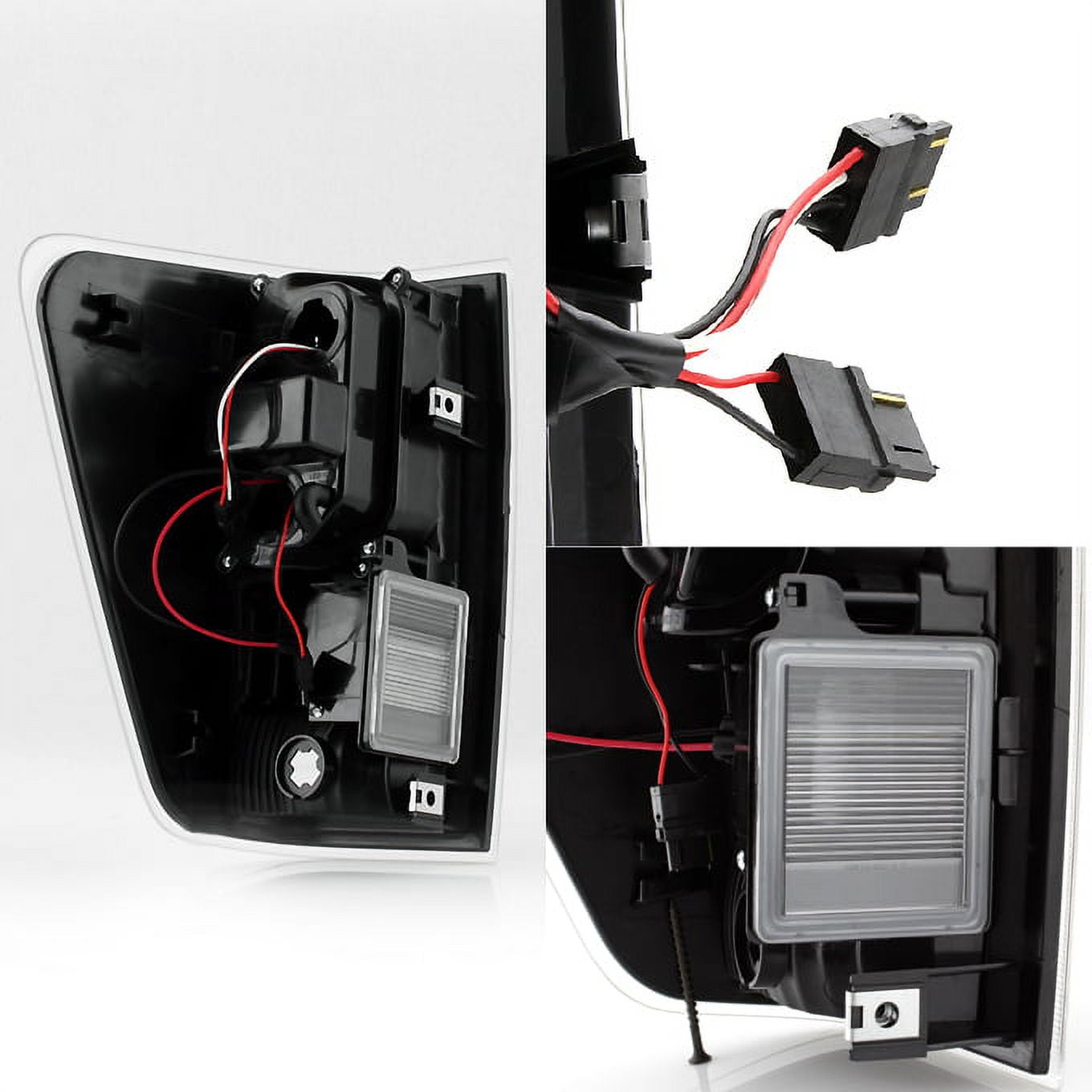 AKKON - For 2004-2015 Nissan Titan Pickup Black Bezel C-Shape LED Tube Tail Brake Light Lamp Assembly
