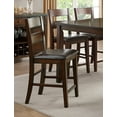 thumbnail image 2 of Transitional Cherry Finish 6pc Counter Height Dining Set Table with Extension Leaf Bench 4 High Chairs Classic Style, 2 of 7