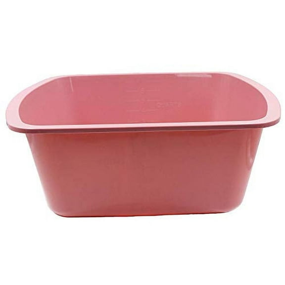 Comfort Axis Rectangular Plastic Wash Basin with Graduations, 6 Quart, 5 Pack, Rose
