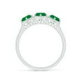 thumbnail image 2 of ANGARA Natural Aeon Art Deco Three Stone 1.35 ct Emerald Hexagonal Engagement Ring in 14K White Gold for Women (Size-5mm) | May Birthstone, Anniversary, Jewelry Gift for Women | Natural Emerald Ring, 2 of 10