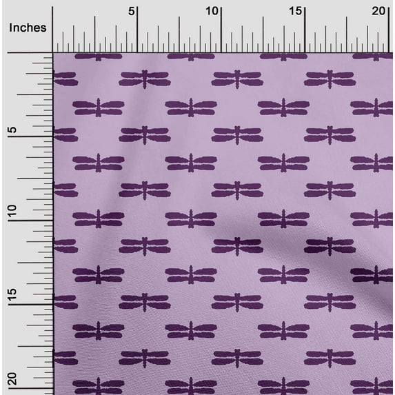 oneOone Cotton Cambric Light Purple Fabric Insect Block Quilting Supplies Print Sewing Fabric By The Yard 56 Inch Wide